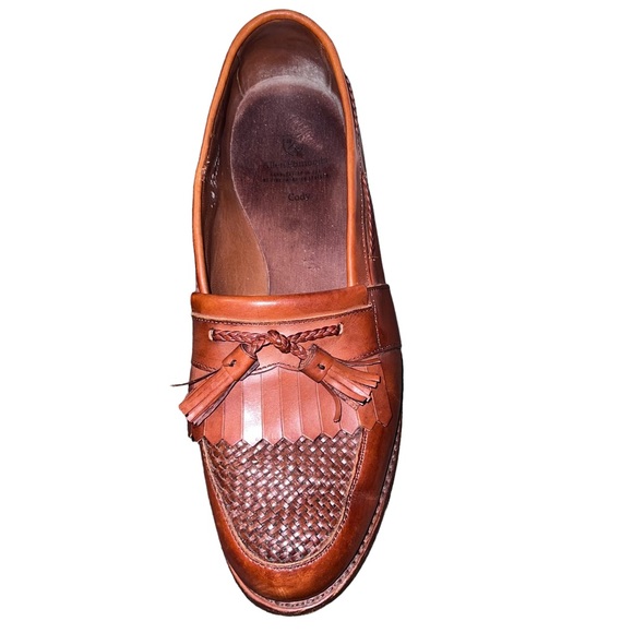 Allen Edmonds Cody Brown Leather Tassel Kiltie Weave Loafers Shoes - Picture 6 of 16